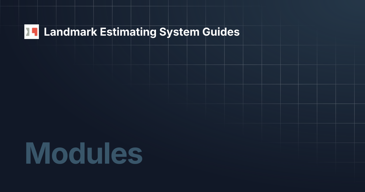 Modules | Landmark Estimating System Guides